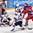 HELSINKI, FINLAND - JANUARY 4: USA's Alex Nedeljkovic #31 makes a pad save with Charlie McAvoy Jr #25, Brock Boeser #23 and Russia's Alexander Polunin #13 and Pavel Kraskovski #12 battling in front during semifinal round action at the 2016 IIHF World Junior Championship. (Photo by Matt Zambonin/HHOF-IIHF Images)

